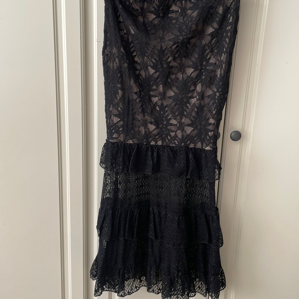 Nightcap clothing midi max ruffle black and tan skirt. New without tags size M